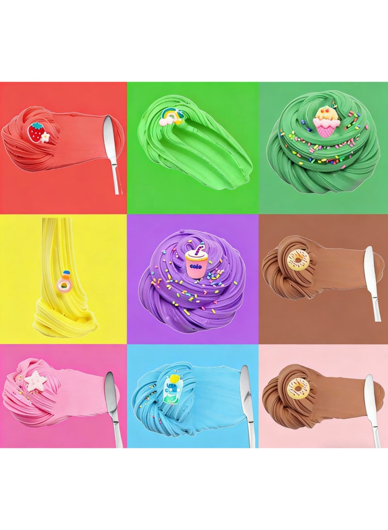 JAYATO 10 Pack Long-Lasting Scented Fruit Slime DIY Kit Butter Slime Set, 50MM Per Pack, Soft and Non Sticky & Safe Sensory Toys for Stress Relief, Stretchy Fun Party Favors, Birthday Gifts for Girls and Boys, Stress Relieving Slime Bulk Ice Cream Mould Fillers - Image 2